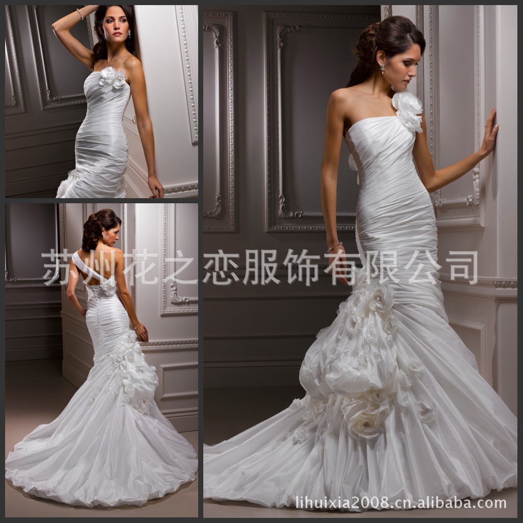 歐美 唯一的 魚尾包臀塔夫綢婚紗定做，婚紗禮服批發 WD-821工廠,批發,進口,代購