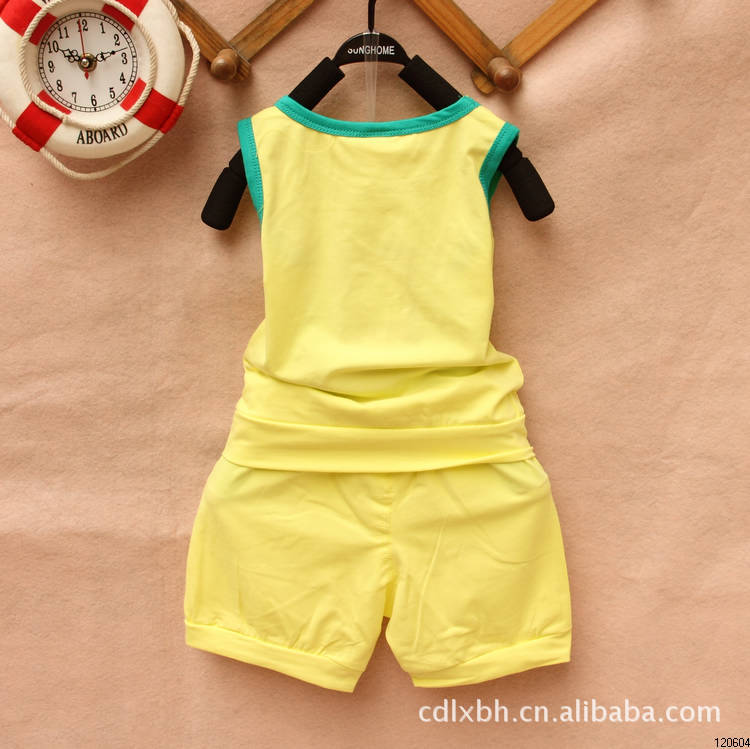 夏款 男孩圆点五角星背心+<em>短裤二件套</em> 休闲运