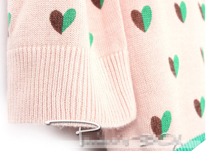 lily欧美<em>秋季新款</em>圆领 桃心 短款 女士 毛针织衫