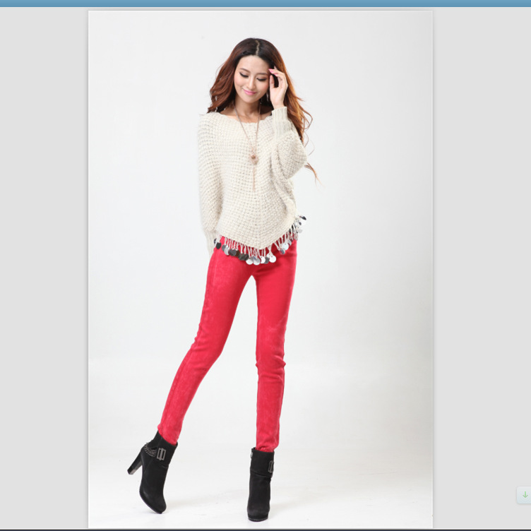 2012秋冬季女装时尚韩版潮搭款靴裤<em>pu</em>皮拼接