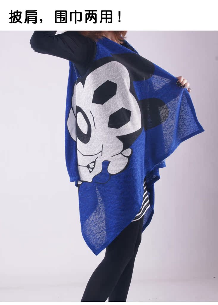 【<em>外贸</em>原单米奇头<em>针织</em>衫<em>女开衫</em>马甲披肩围巾两