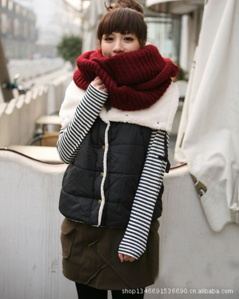 2012秋冬羊羔毛绒大翻领<em>马甲</em> 韩版百搭<em>女款毛</em>