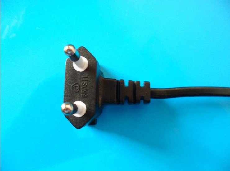 供应巴西90度插头电源线 弯头巴西电源线批发 巴西电源线