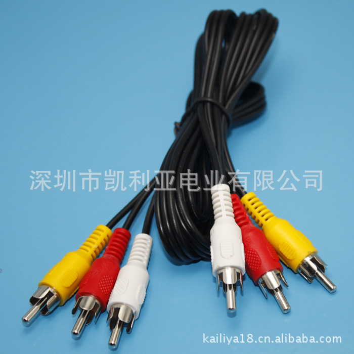 rca线音视频线厂供应红白黄15米莲花头3RCA-3RCA音视频线