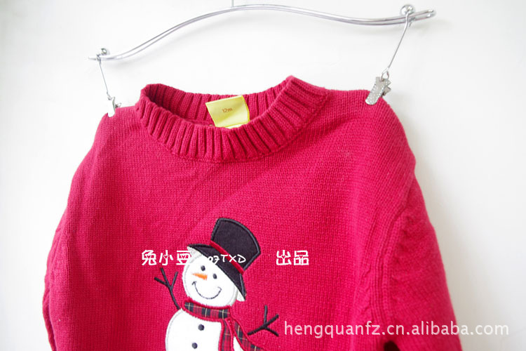 欧美尾单 全棉毛衣线衫 雪娃娃长袖<em>套头衫</em> <em>开衫</em>