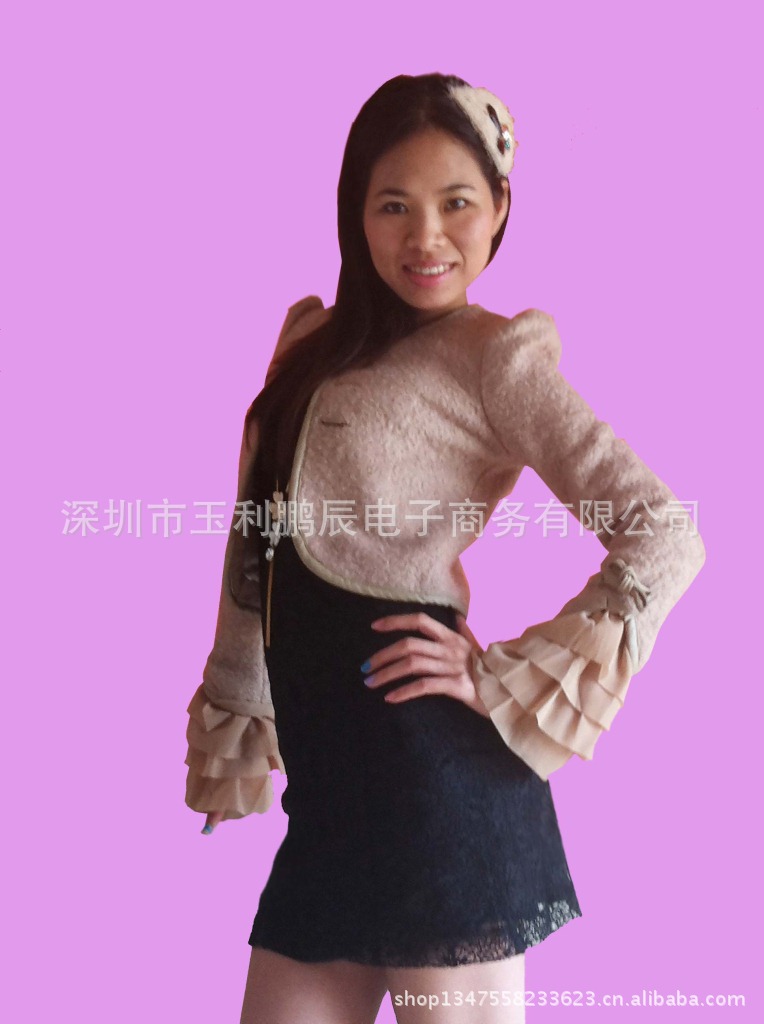 2012年<em>秋冬新款</em>外贸女装韩版长袖<em>开衫羊毛短</em>