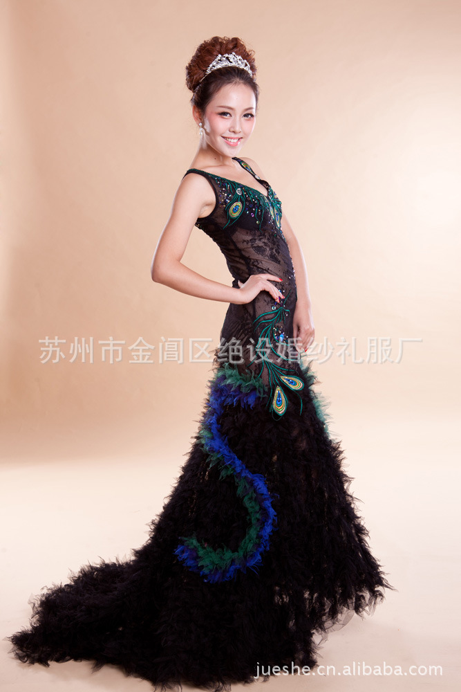 【绝设】国际婚纱礼服订做 明星晚装 V领 柔美