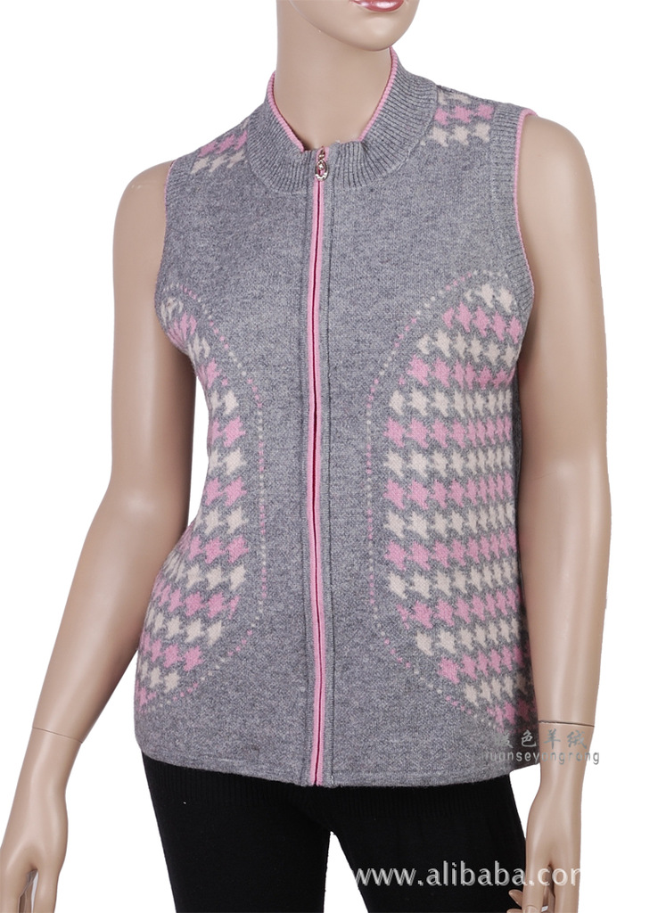 【<em>中老年</em>秋冬<em>羊绒马甲</em>中年女式<em>加肥加大</em>羊毛背