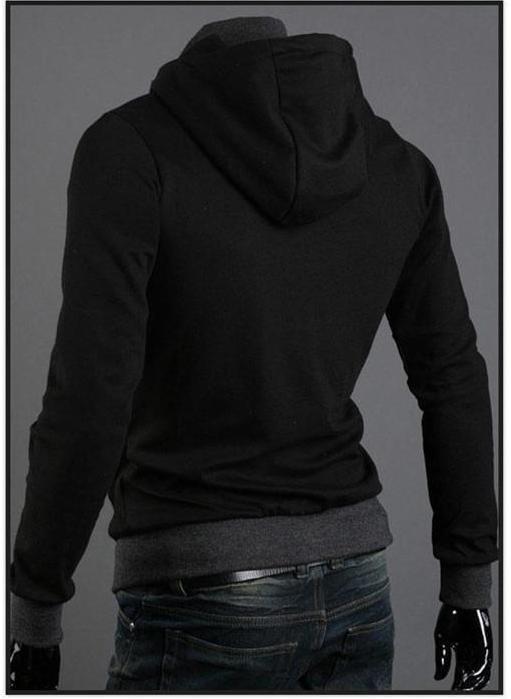 韩版男装 男式加厚抓绒带帽双<em>拉链开衫卫衣</em>外