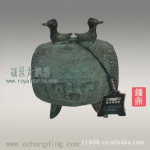 钟鼎青铜器仿古青铜器 青铜器工艺品 礼品 乐器 神人双鸟铜鼓