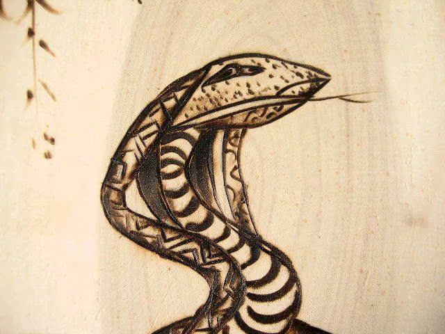 安徽合肥蛇/白杨木板烙画动物画蛇/创意家居壁挂壁饰