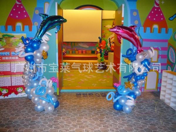 气球拱门气球花柱路引装饰婚礼酒店现场布置气