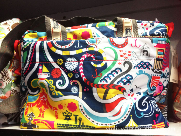 【香港力士金雅 手提斜跨包8765 花布艺 涂鸦画