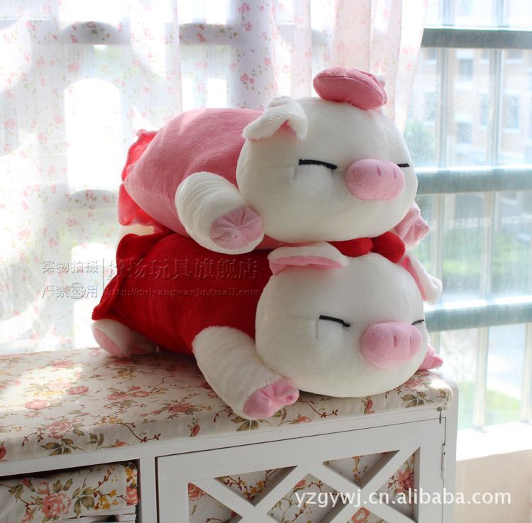 毛绒玩具趴趴猪抱枕靠枕靠垫公仔玩偶可爱猪头