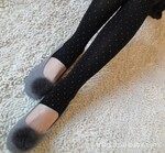 混批发50起小商品热销 超热卖外贸女士给力点点格子打底踩脚裤85g