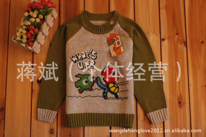 【全棉儿童<em>毛衣</em>厂家直销 <em>可爱小熊</em>绣花 <em>宝宝</em>秋