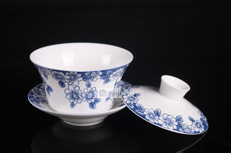 【4.25寸骨瓷盖碗 茶具单品茶备 中号超薄透光