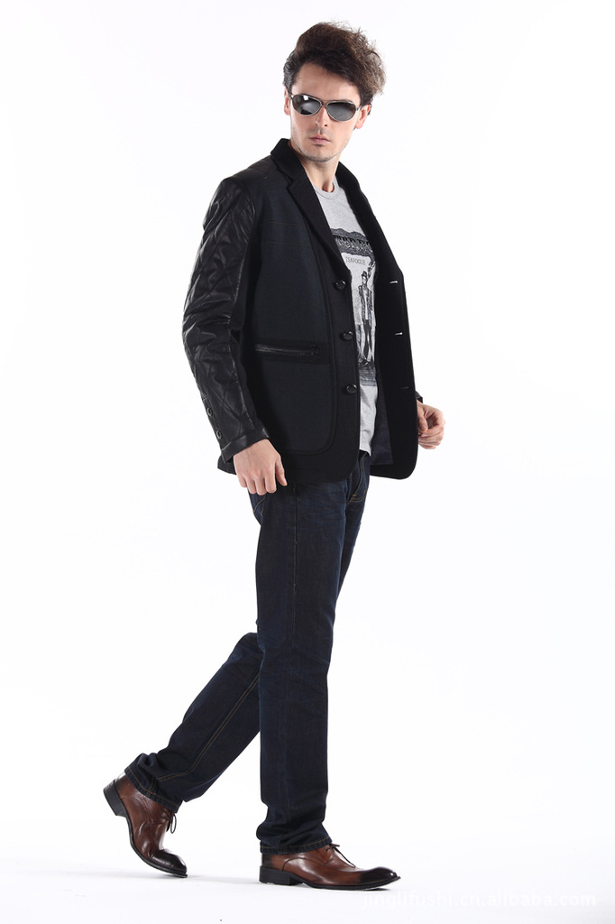 【秋冬新款男式休闲西装 男装西服<em>外套</em> <em>批发</em> 贴