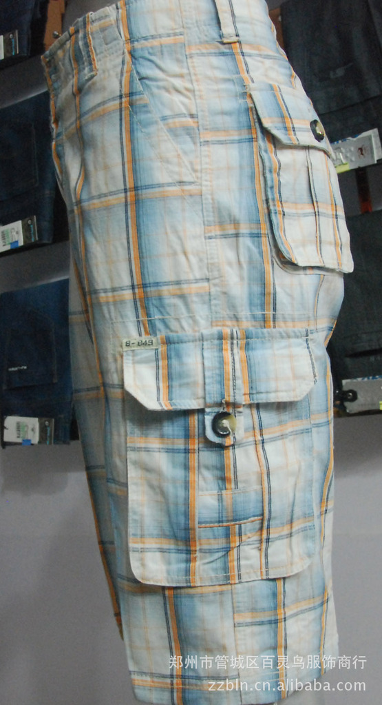 【2012春夏新款时尚休闲 <em>格子 马裤</em> 男裤 流行