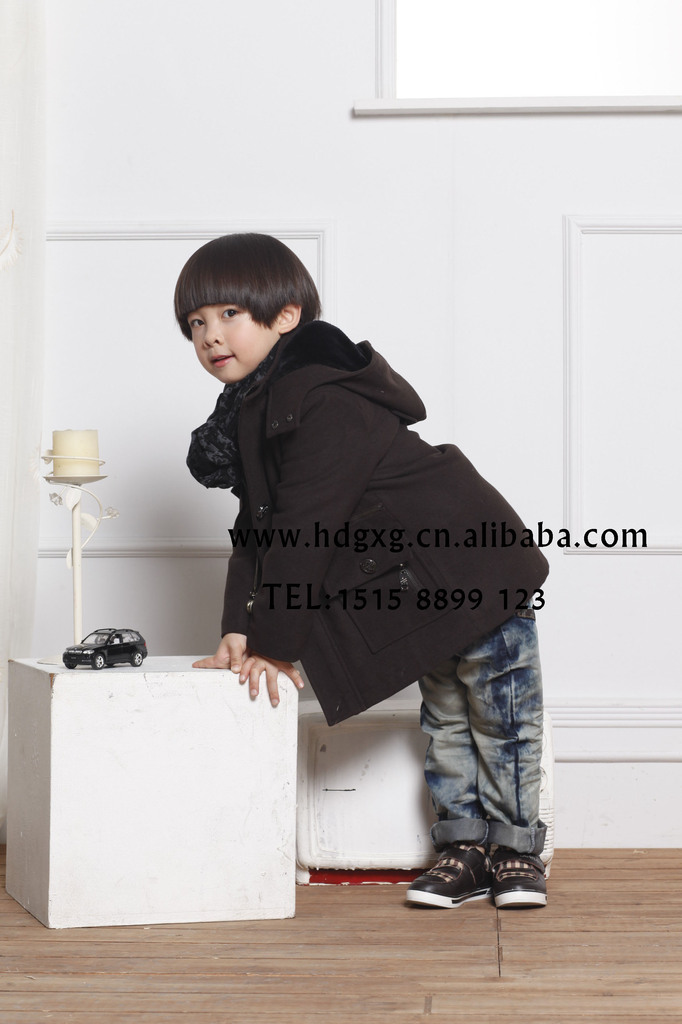 【蝴蝶果<em>童装 男款</em>大衣 夹棉中长款 <em>冬装外套</em> 厂