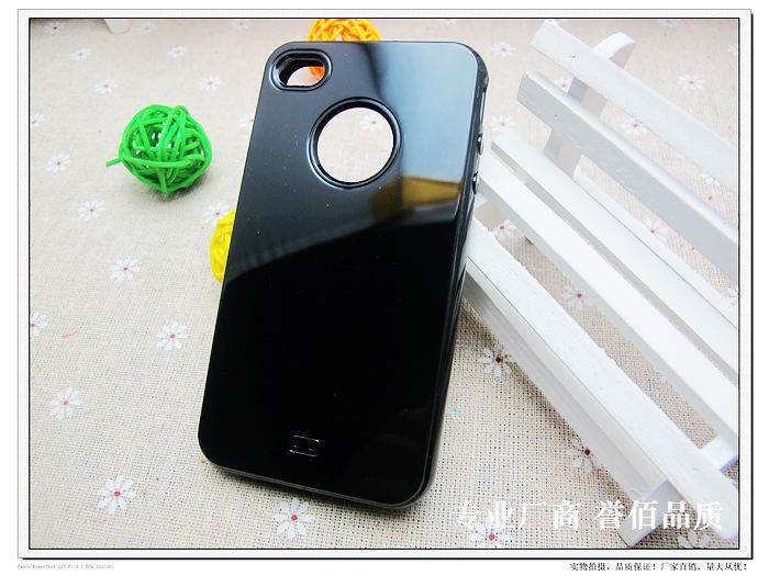 【iPhone4s手机壳 苹果4保护壳 实色有孔 TPU