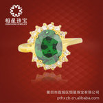 恒星珠宝千足金锆石戒指活口直径批发J0579