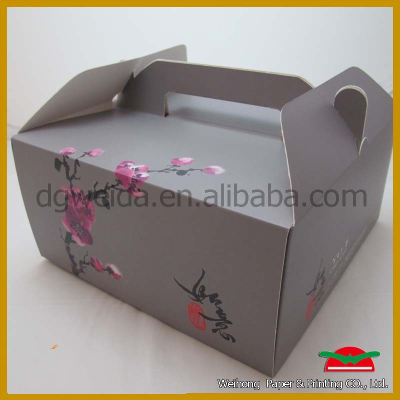 【350克白卡纸印刷手提蛋糕盒 彩色蛋糕盒 6寸