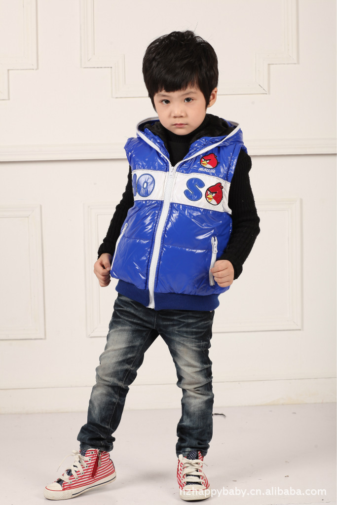 小朋友最爱的愤怒小鸟 休闲<em>韩版男童棉马甲</em>图