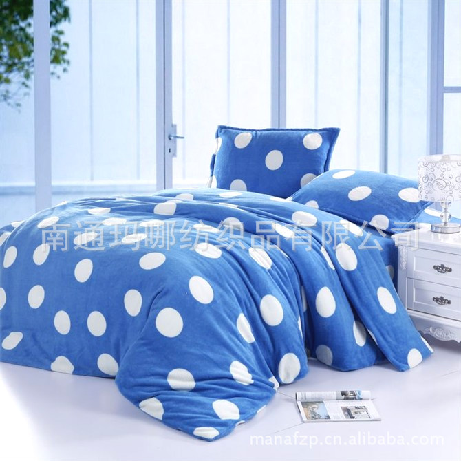 厂家直销 珊瑚绒四件套批发\/超柔印花珊瑚绒四