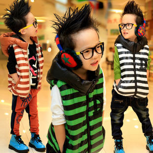 <em>特价</em>原35 贝优可 2013冬款 条纹加厚<em>男儿童</em>棉