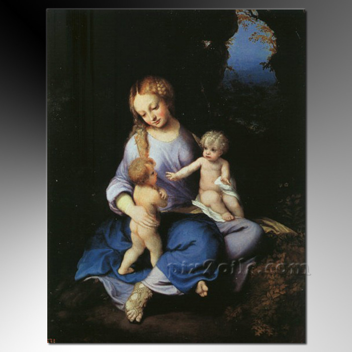 手工古典宗教人物油画,圣婴与圣露西-pix2oils专