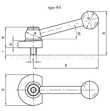 1凸轮锁紧杆 球形手柄锁紧杆 cam locking levers