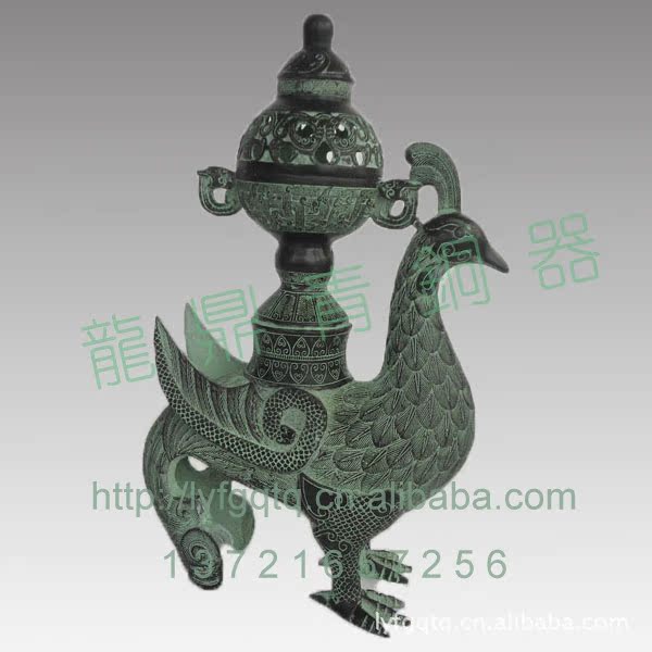 凤凰熏香炉 祥瑞凤鸟熏仿古青铜器工艺礼品摆件古玩董厂家批发