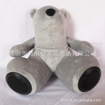 厂家定制毛绒公仔 音箱毛绒公仔 灰色泰迪熊音箱毛绒公仔 