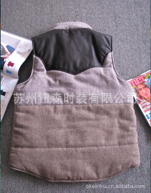 【日本原单人字呢<em>复古</em>风格<em>棉马甲</em>】价格,厂家