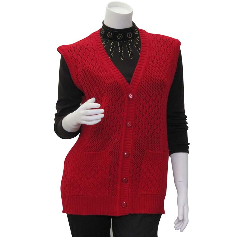 中老年服装<em>马夹女装</em>毛衣背心<em>马甲</em>春秋<em>马夹</em>缕空