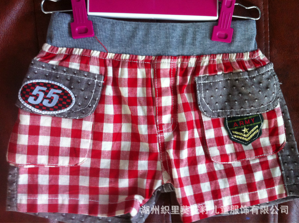 【厂家直销中童<em>短裤格子男款</em>休闲简单白搭爆款