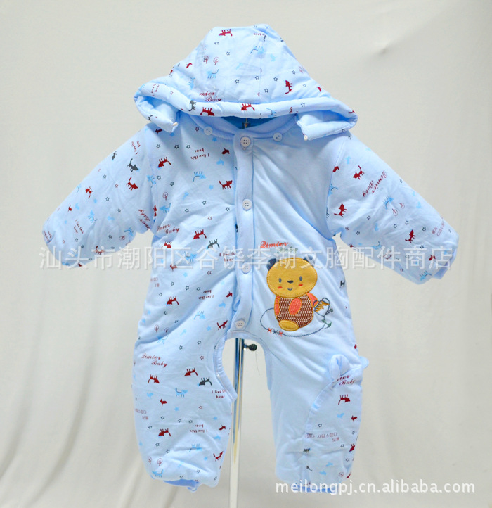 【爆款!其密儿婴儿服装长袖<em>加厚</em>夹棉连身衣哈