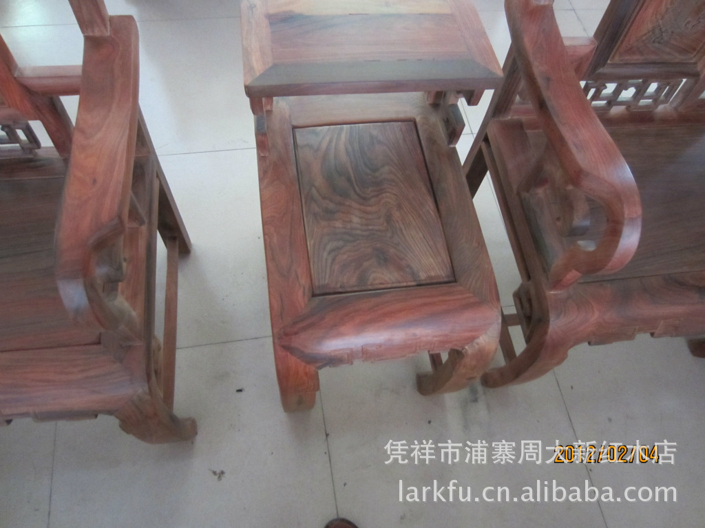 红酸枝弯腿明式沙发 红木沙发 越南红木 生坯家