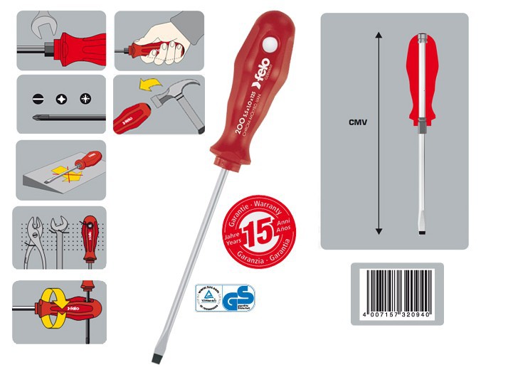 原装进口 德国飞龙felo工具 202系列十字螺丝刀 螺丝批 PH0/1/2/3