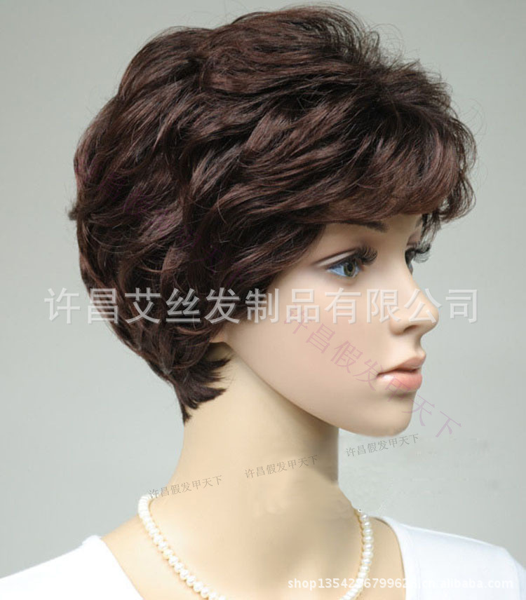 【艾丝假发 2012新款 女 短<em>卷发</em> 齐刘海 中老年