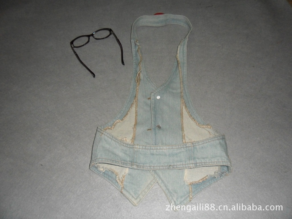 出口外单 2012新款 <em>短装女式</em>牛仔<em>马夹</em>/背心 库