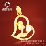 恒星珠宝千足金锆石吊坠批发DO316