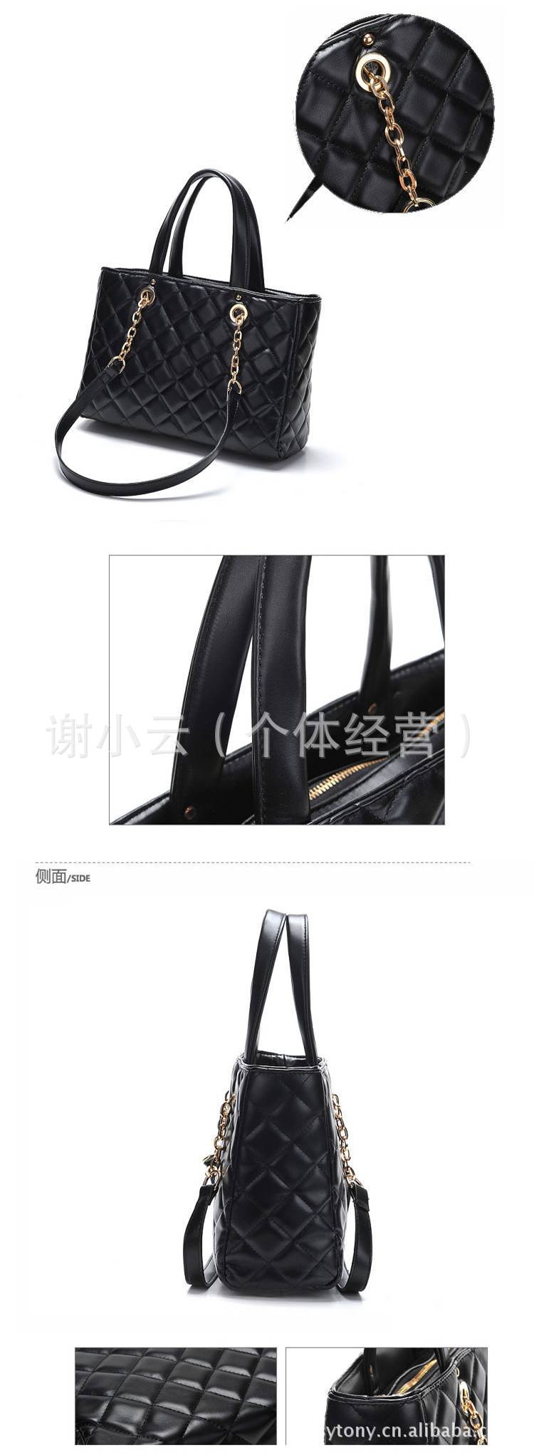 浙江台州欧<em>诗雅女包</em>批发欧美定型菱格链条包生