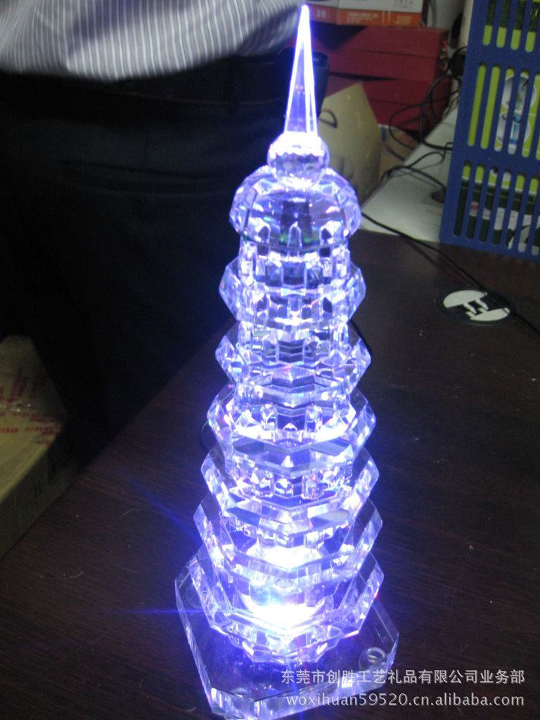 【霓虹灯玲珑宝塔 霓虹玉净瓶 家居办公摆饰\/装饰】价格,厂家,图片,玻璃工艺品,东莞市创胜工艺礼品有限公司业务部-马可波罗网