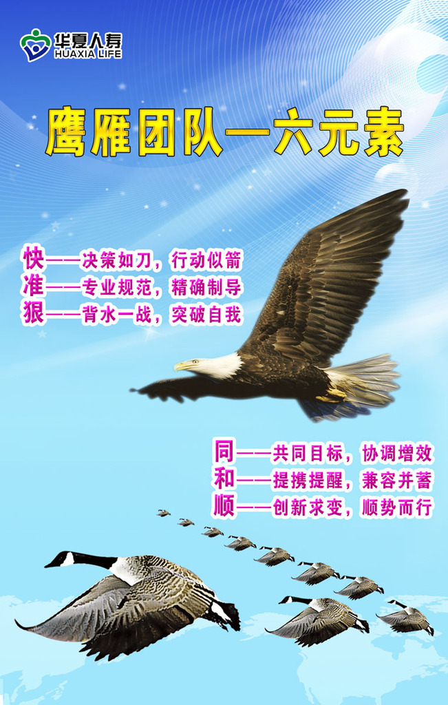 361装饰画海报展板素材256鹰雁团队六元素 人