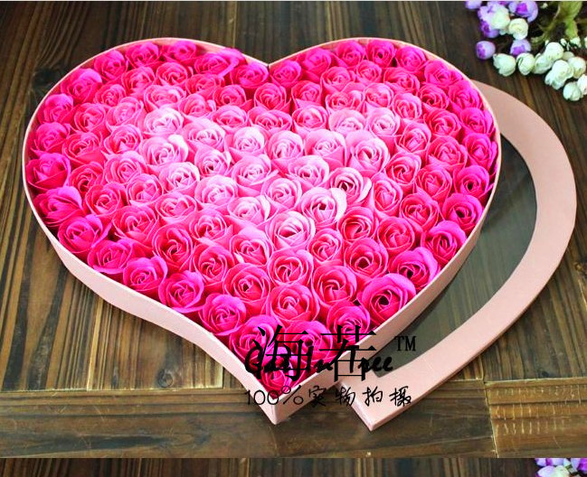 工厂直销精品99朵新颖花形香皂玫瑰花4色渐变