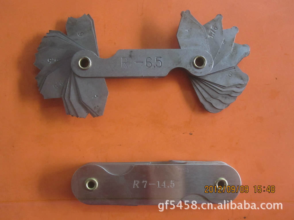 供应塞尺片，间隙片，角度规，半径规R规1.0-6.5，7-14.5，15-25