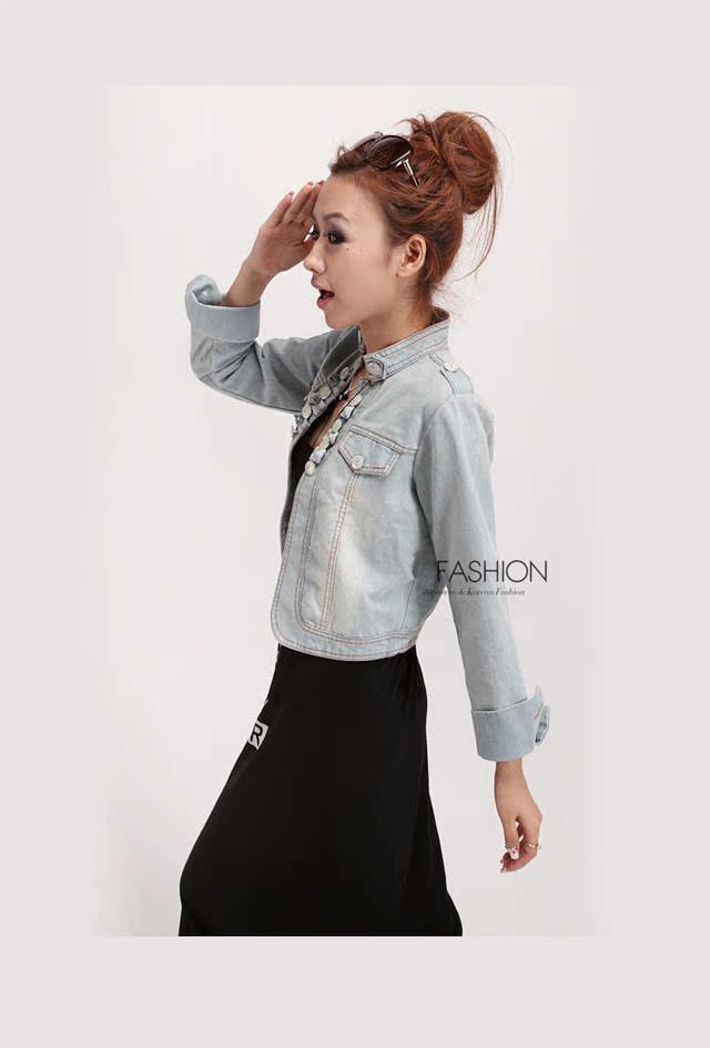 【1302春装新款<em>女式开衫</em>小外套休闲时尚<em>牛仔</em>