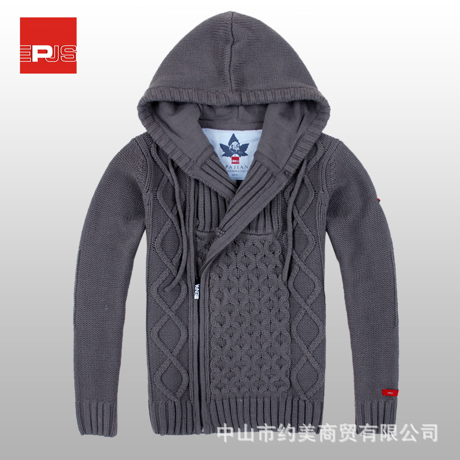 EPJS2012春装男装<em>毛衣</em>外套韩版男士<em>长款连帽</em>